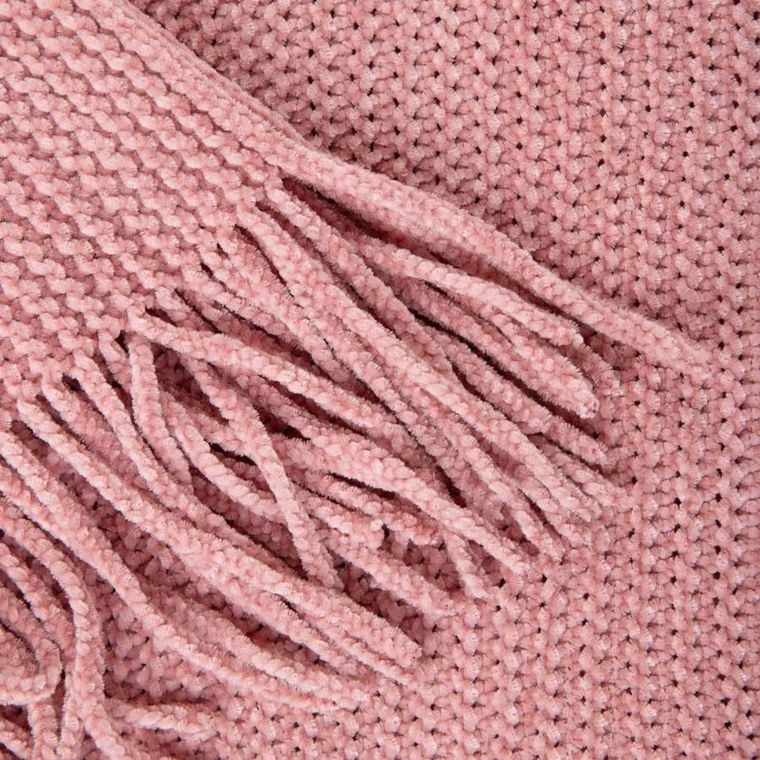 Homla, Chenille, koc szenilowy, różowy, 130-170 cm