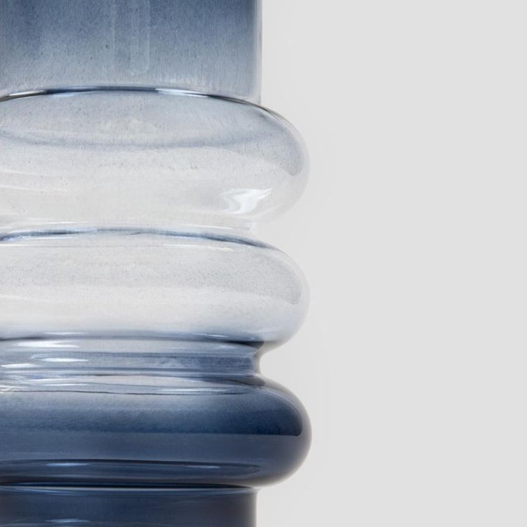 Homla, Circle, wazon, szklany, niebiesko-transparentny ombre, 11-26 cm