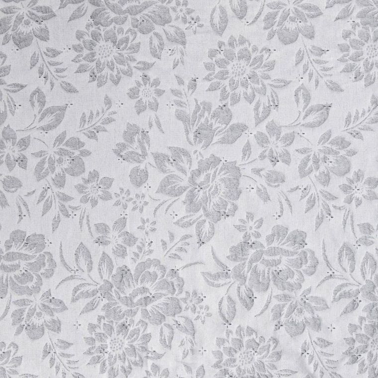 Homla, Claro, narzuta, żakardowa w kwiatowy wzór szara, 200-220 cm