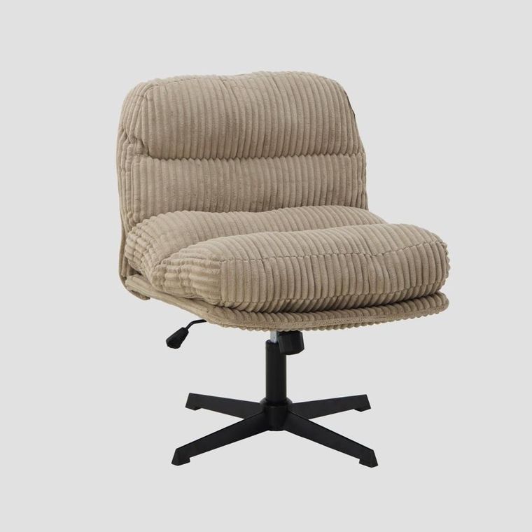Homla, Cordivo, fotel, sztruksowy obrotowy, beżowy, 66-71-83 cm