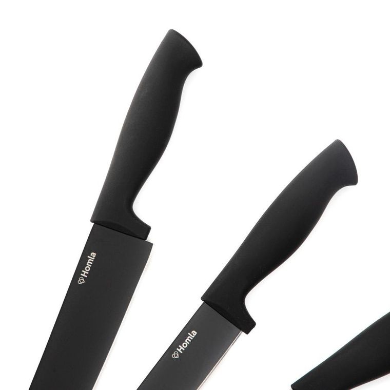 Homla, Coxa, nóż, zestaw w bloku, czarny, 6 elementów