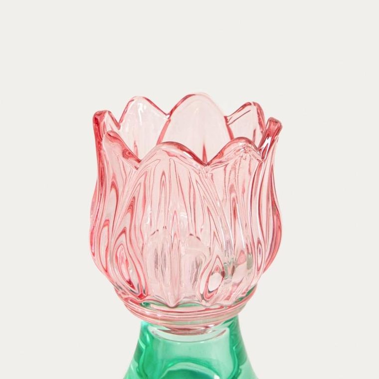 Homla, Daly, świecznik, szklany kwiatek niski, 10 cm