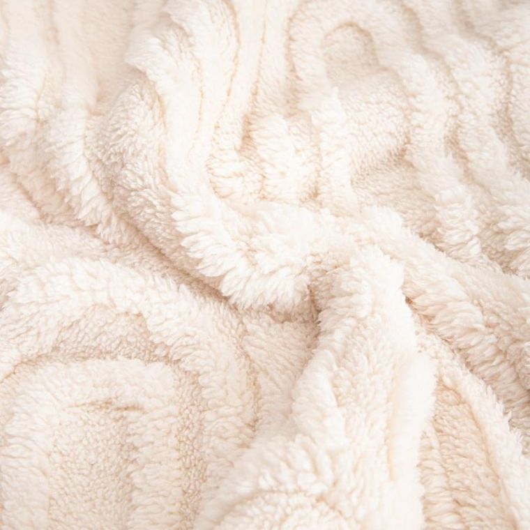 Homla, Darin, koc, miękki ecru ze strukturalnym wzorem, 150-200 cm