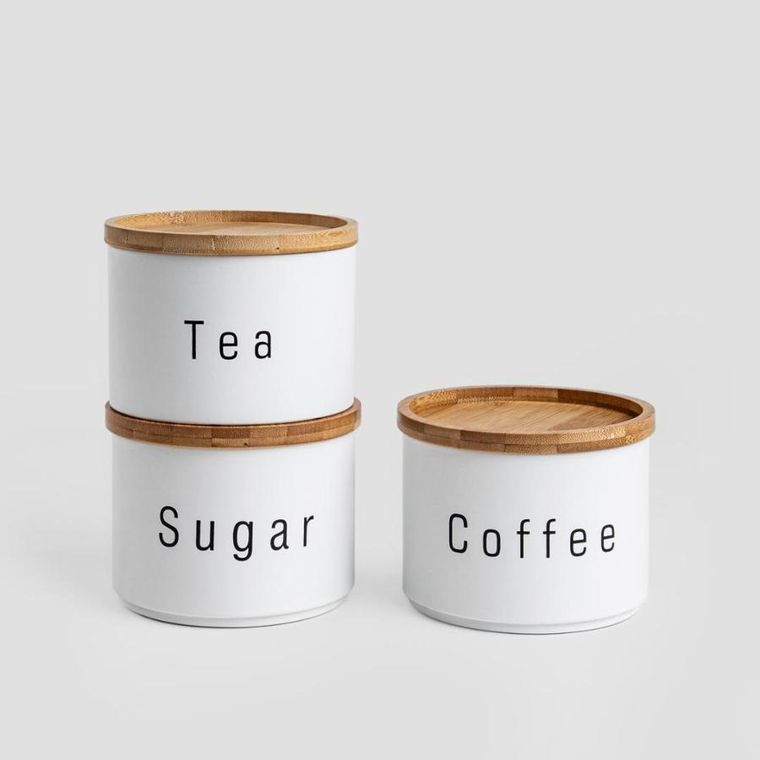 Homla, Deros, zestaw pojemników na kawę, herbatę, cukier