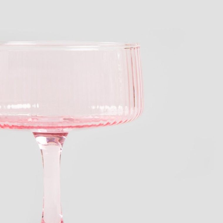 Homla, Dolore, kieliszek, różowy ryflowany, 0,23l, 729553