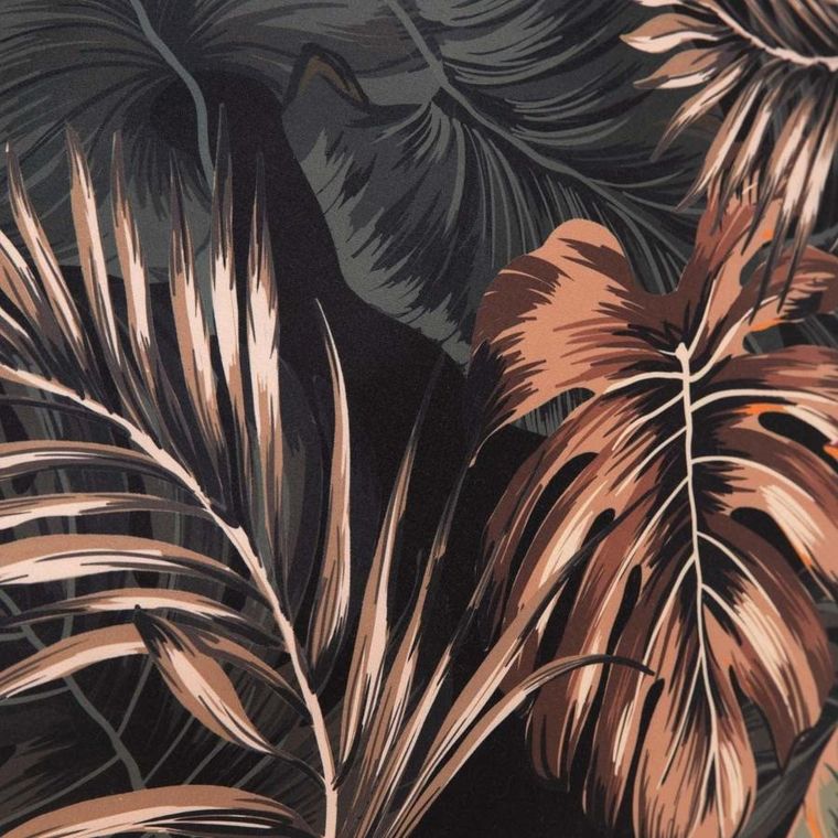 Homla, Ec Fonce, pościel, z mikrofibry czarna w liście, 140-200 cm