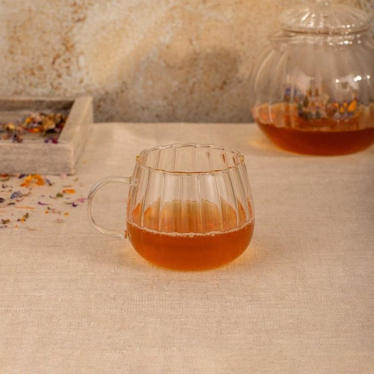 Homla, Edes, szklanka ryflowana z uchem, 0,35l