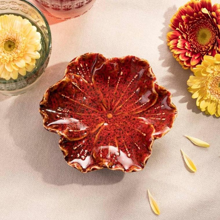 Homla, Edme, taca dekoracyjna, ceramicza czerwona, 13-11,5-3 cm