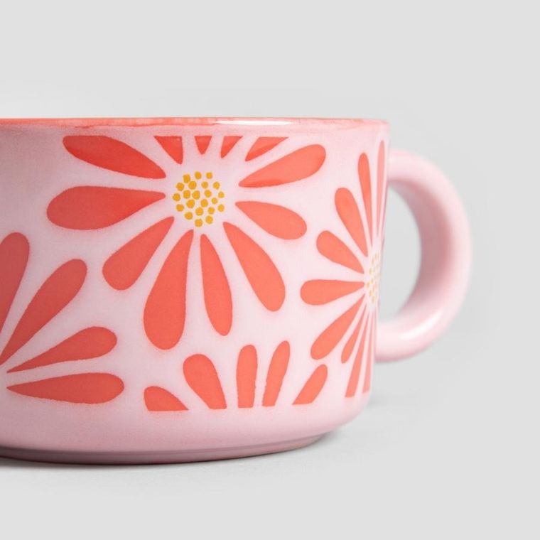 Homla, Fabia, kubek niski, w różowe kwiaty, 0,45l, 732140