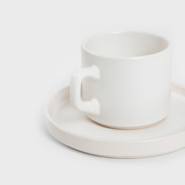 Homla, Famelio, filiżanka, ze spodkiem, biała