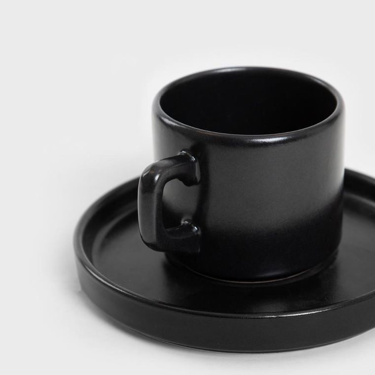 Homla, Famelio, filiżanka, ze spodkiem czarna, 0,2 l