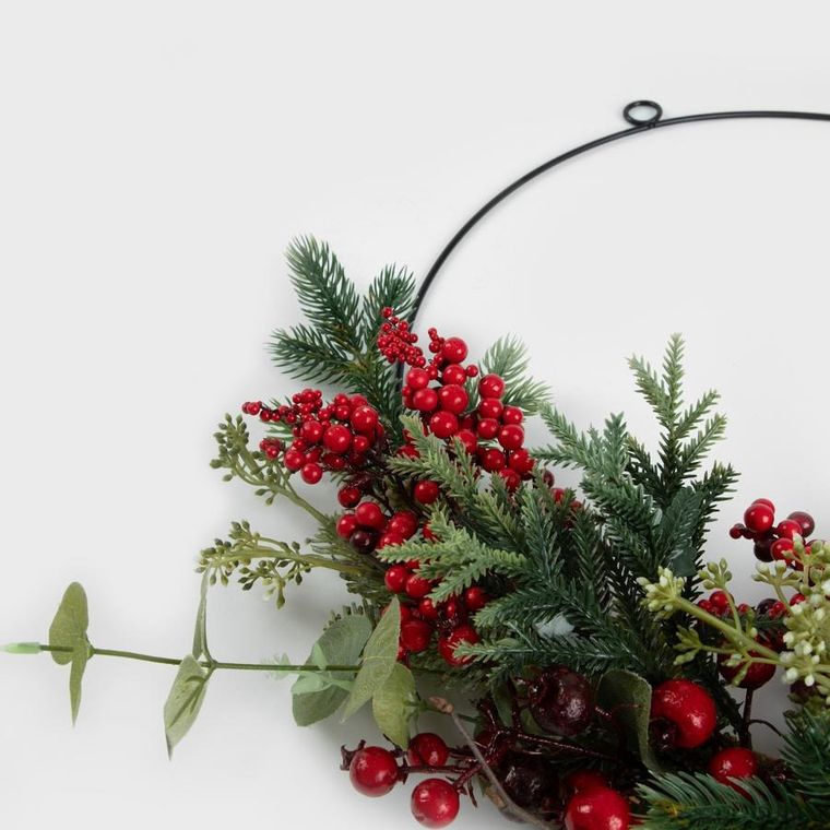 Homla, Farila, stroik, świąteczny na metalowej obręczy, 40 cm