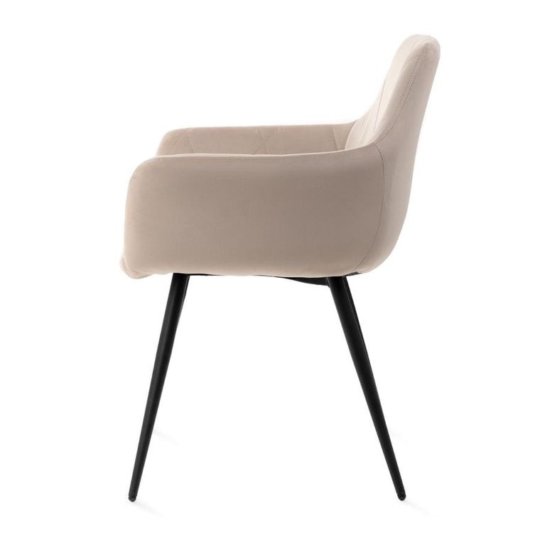 Homla, Fellice, krzesło, welurowe beżowe, 56-61-86 cm