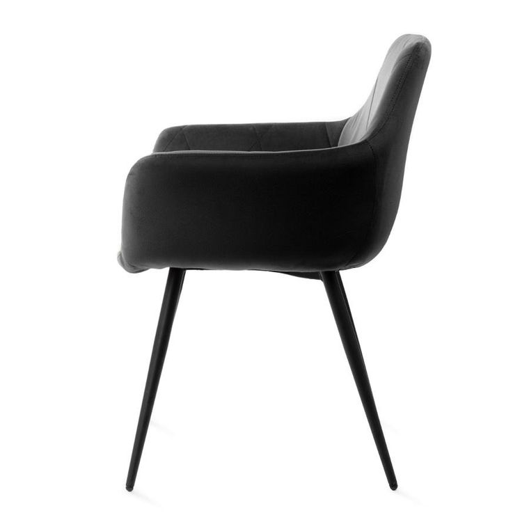 Homla, Fellive, Krzesło welurowe czarne, 56-61-86 cm, ALL 847276