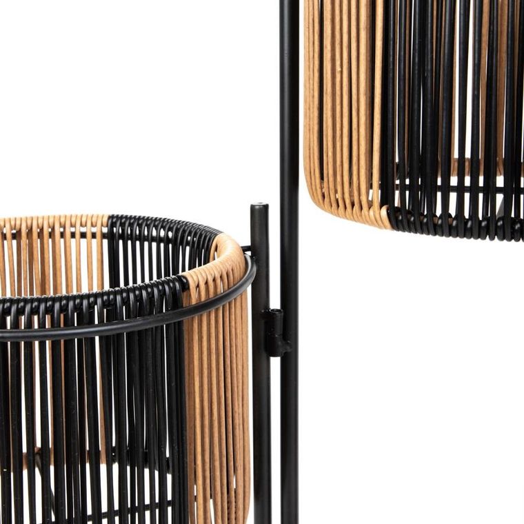 Homla, Floero, kwietnik z plecionką, beżowo-czarny, 67-23-70 cm