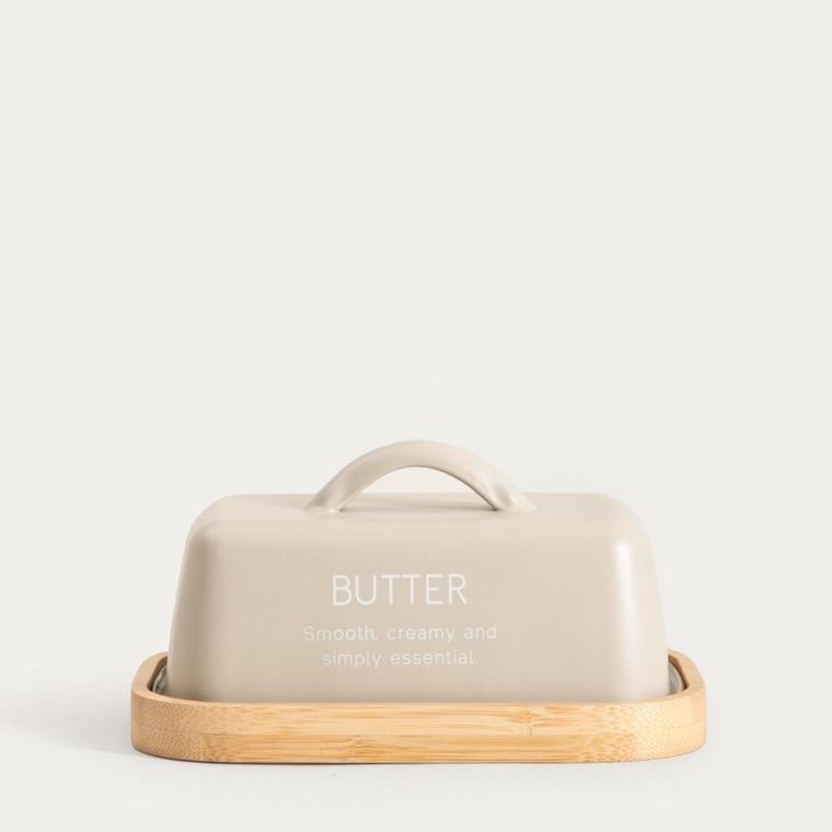 Homla, Flora, maselniczka, z drewnianą podstawką, 15,5-10,5 cm, 762222