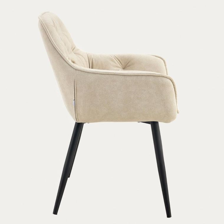 Homla, Fussy, krzesło, w tkaninie, beżowe, 57-63-84 cm