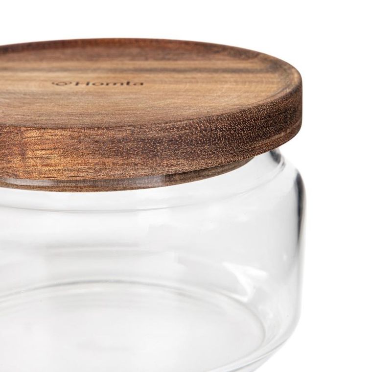 Homla, Gabin, Pojemnik szklany z akacjowym wieczkiem, 0,7 l, 891682