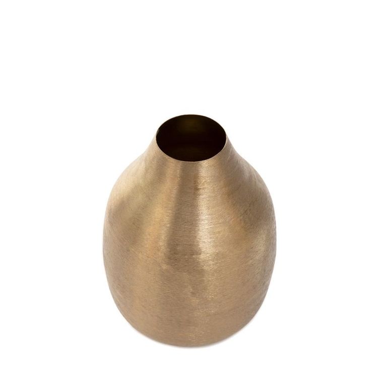 Homla, Girona, wazon, metalowy złoty, 15-15-21 cm, 863542
