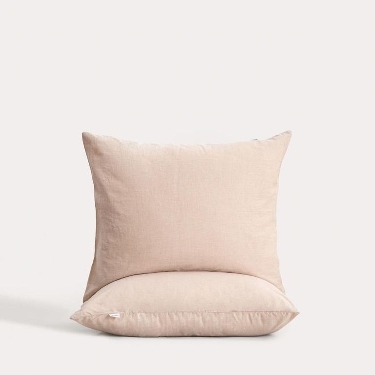 Homla, Gossy, zestaw dwóch poszewek, bawełnianych z barwionych nici beżowych, 50-60 cm, 2 szt.