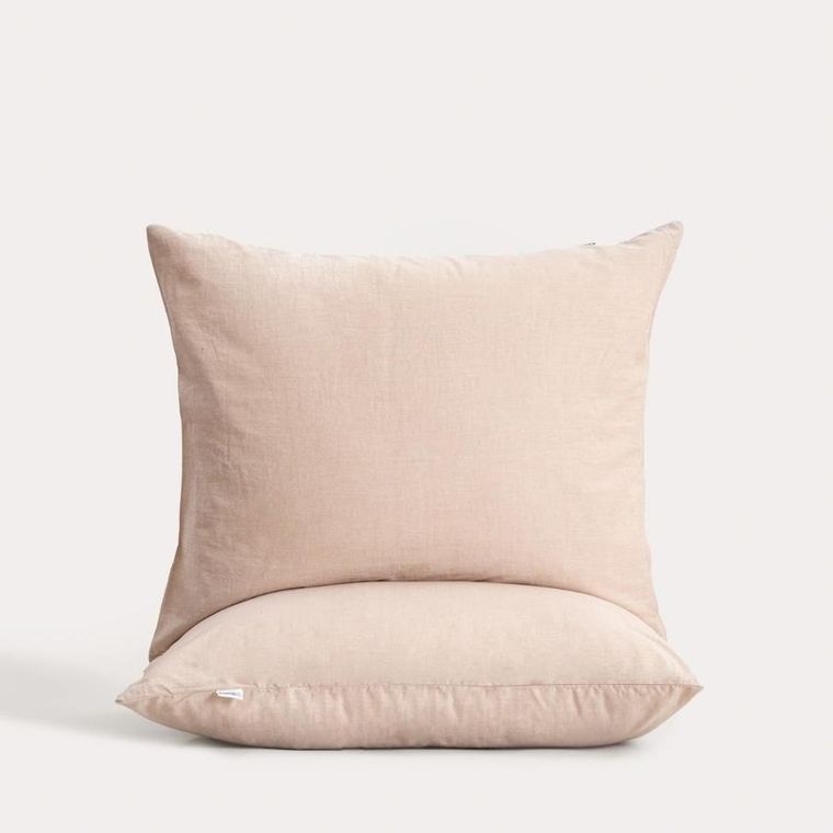 Homla, Gossy, zestaw dwóch poszewek, bawełnianych z barwionych nici beżowych, 70-80 cm, 2 szt.