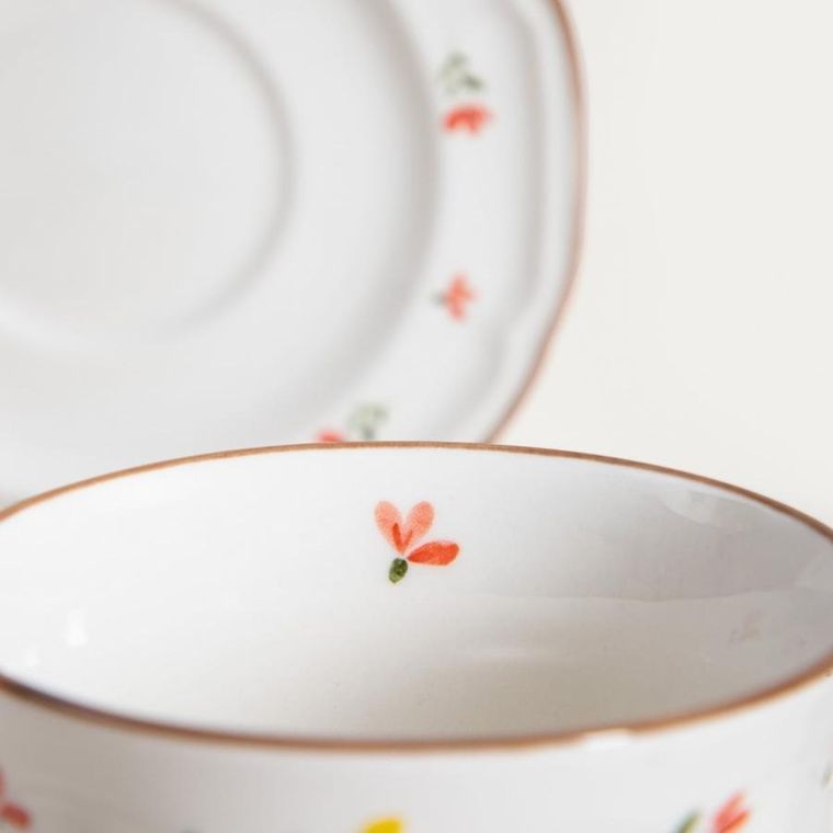 Homla, Greta, filiżanka, ze spodkiem z kwiatuszkami, 0,2l