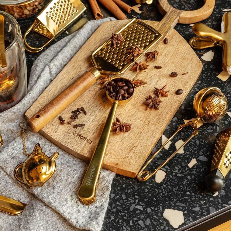 Homla, Jalo, Zaparzacz do herbaty w kształcie imbryka złoty 6-5 cm