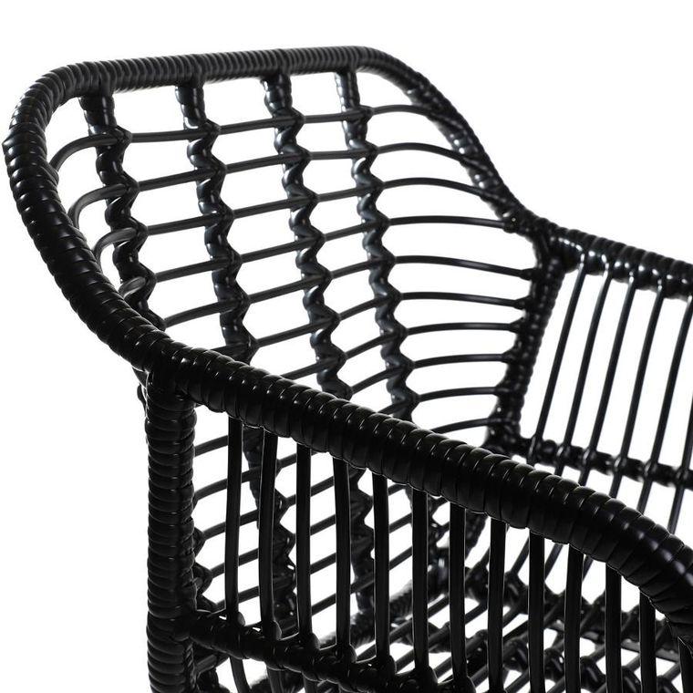 Homla, Jardin, Krzesło plecione czarne, 56-42-82 cm, ALL 994832
