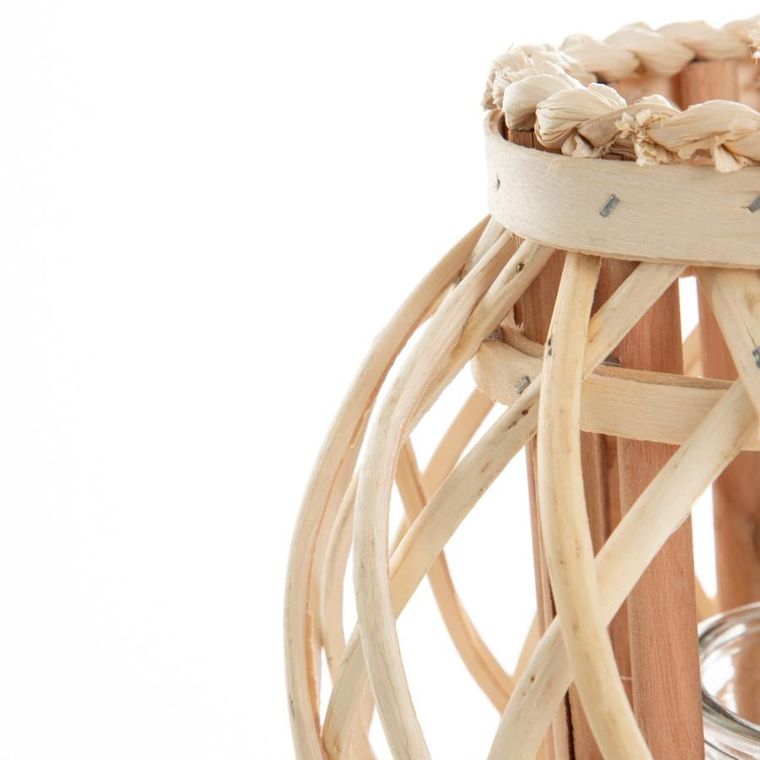 Homla, Lagge, lampion, pleciony naturalny niski, 22 cm