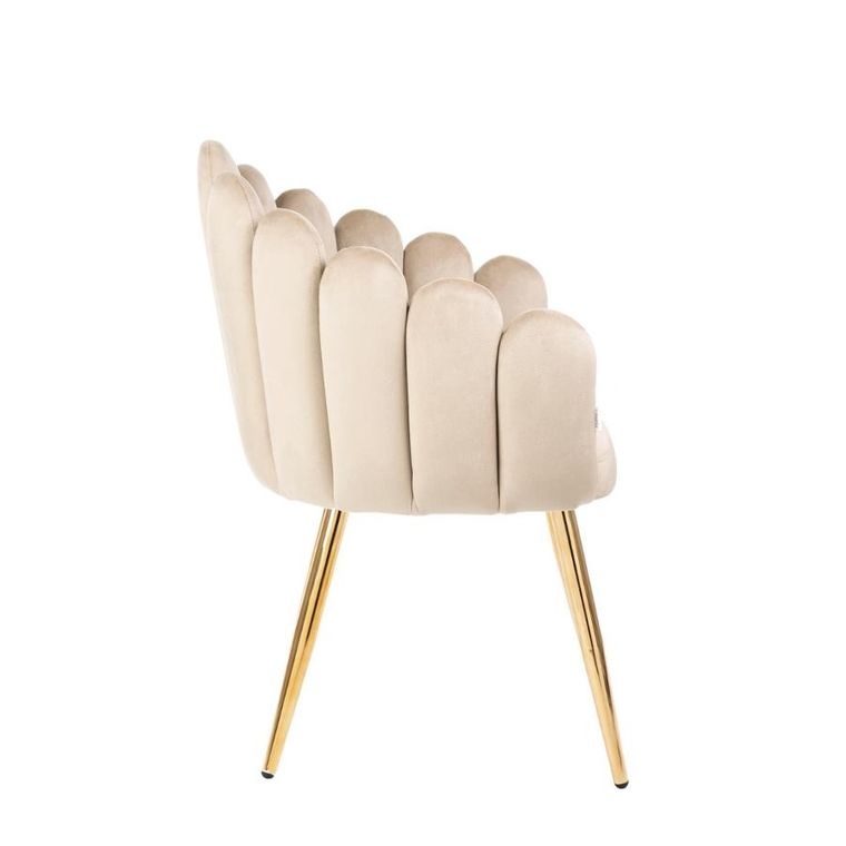 Homla, Lana, Fotel welurowy beżowy, 56-55-83 cm, ALL 850054