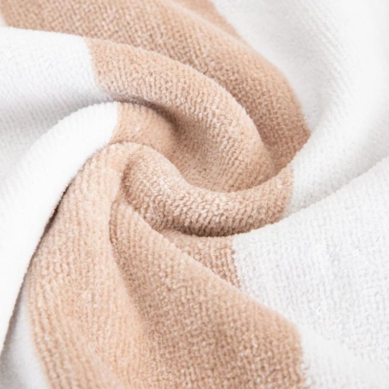 Homla, Lawena, ręcznik, w biało-beżowe pasy, 100-150 cm