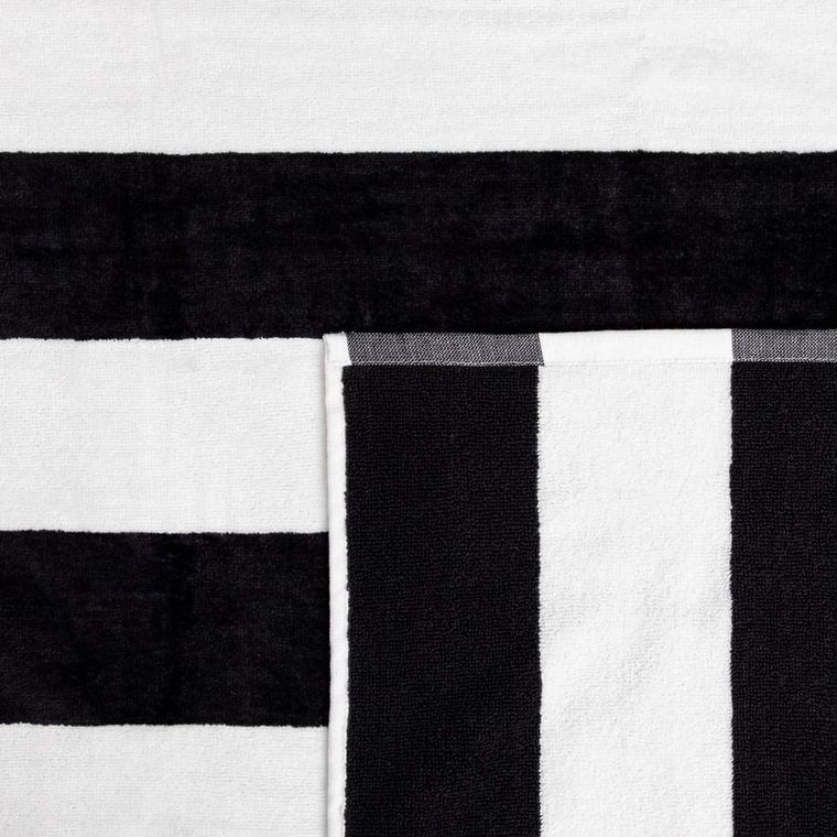 Homla, Lawena, ręcznik, w czarno białe pasy, 100-150 cm, 733338