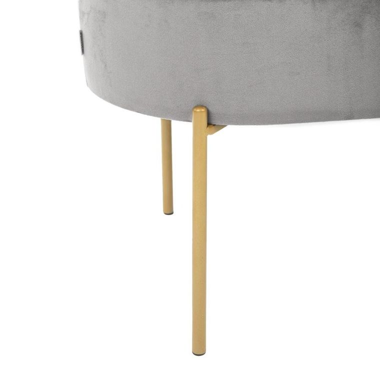 Homla, Layla, Ławka welurowa szara ze schowkiem 91,5-41-46.5 cm