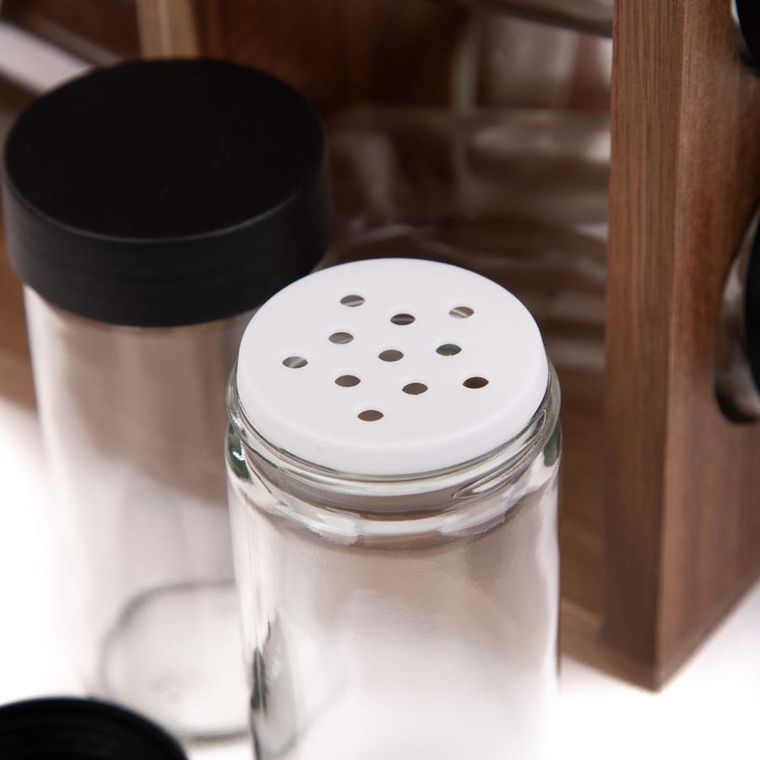 Homla, Lenne, zestaw przyprawników na stojaku obrotowym, 16 słoiczków, 28-17-12 cm