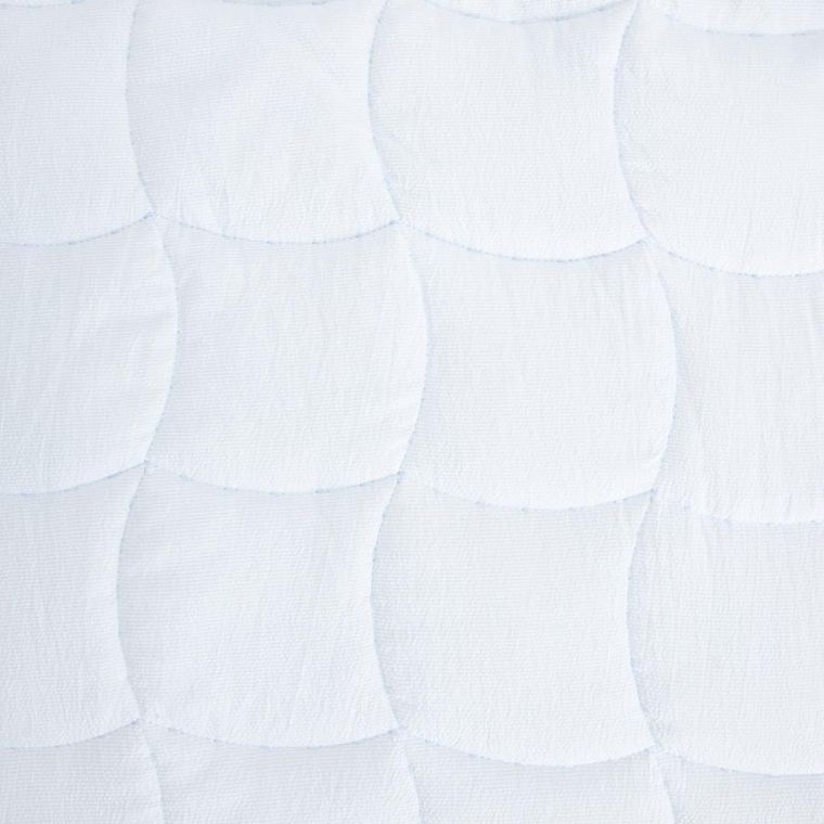 Homla, Leona, narzuta, błękitna z pikowaniem i ozdobną falbaną, 200-220 cm