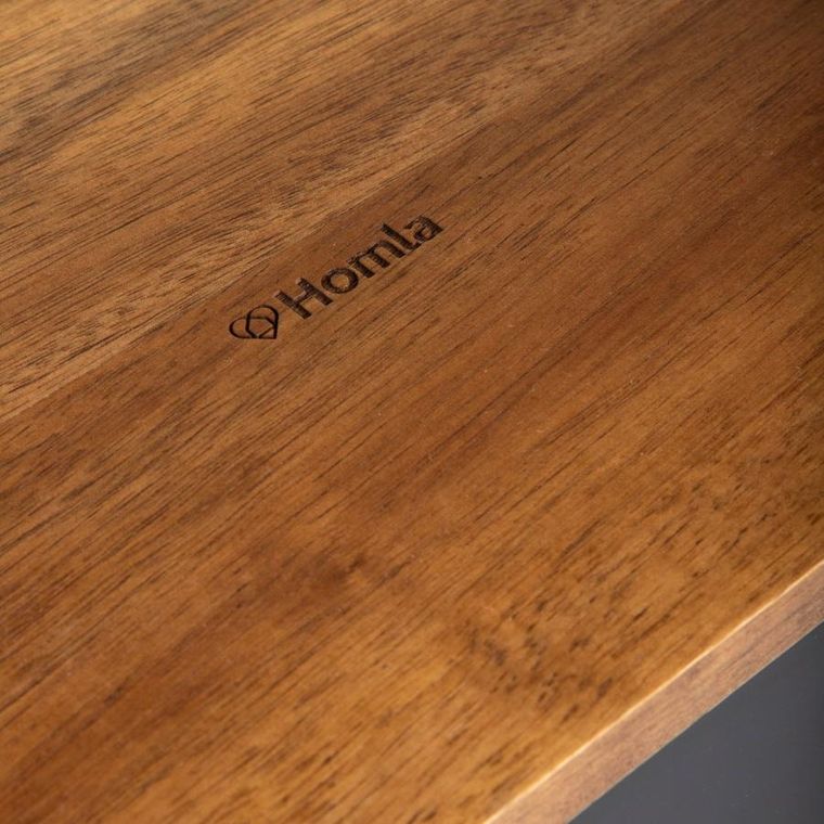 Homla, Lomas, chlebak, czarny z akacjową pokrywką, 33-18-13 cm