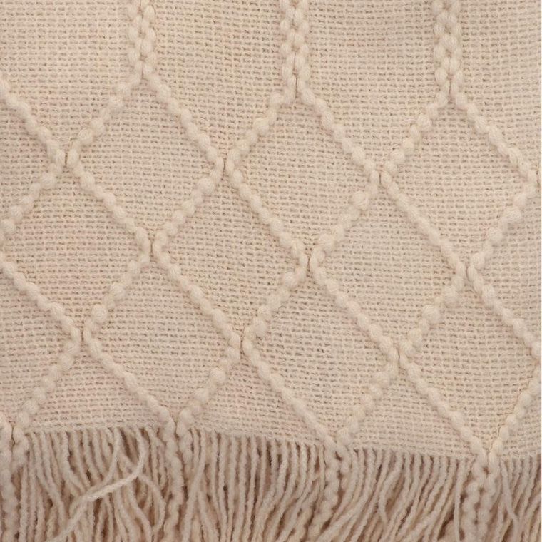 Homla, Loop, Koc beżowy w splot kulkowy, 130-170 cm, 812878