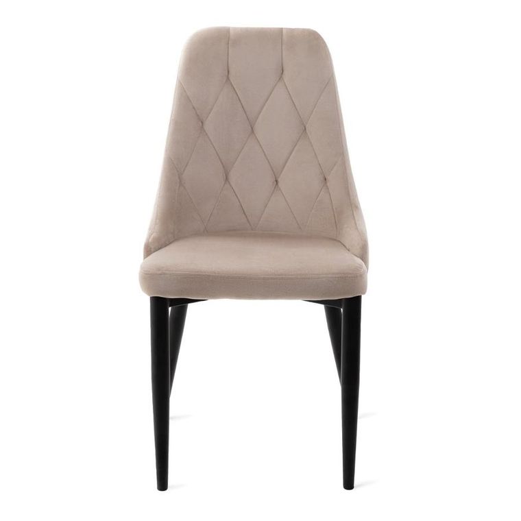 Homla, Louis Quilter, Krzesło welurowe beżowe, 44-59-88 cm, 848983
