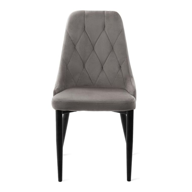 Homla, Louis Quilter, Krzesło welurowe szare 44-59-88 cm