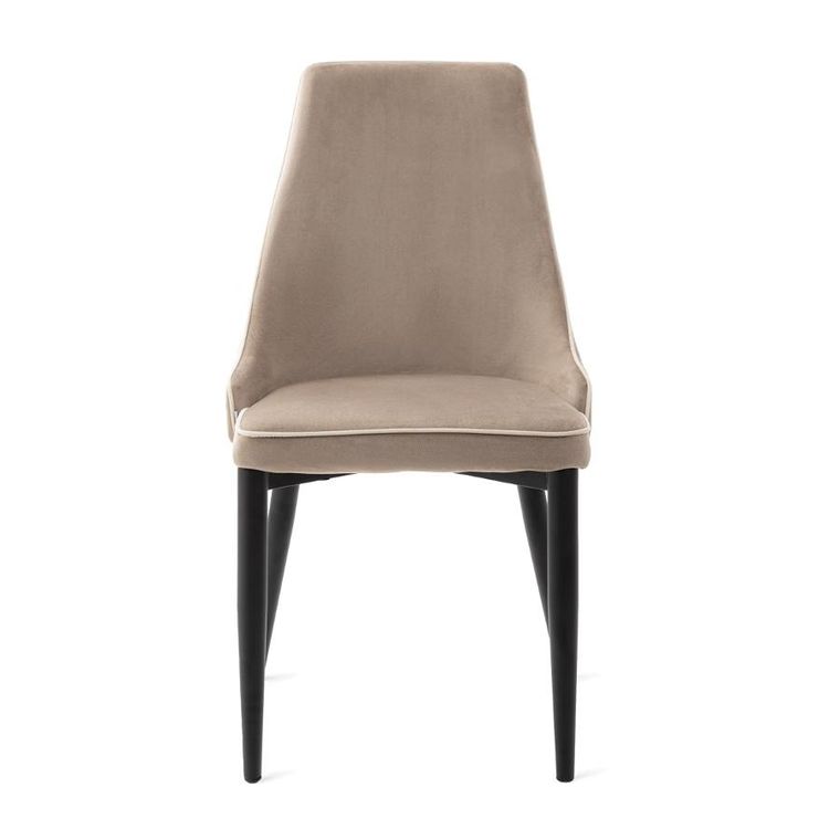 Homla, Louis Ribbon, Krzesło welurowe beżowe 44-59-88 cm