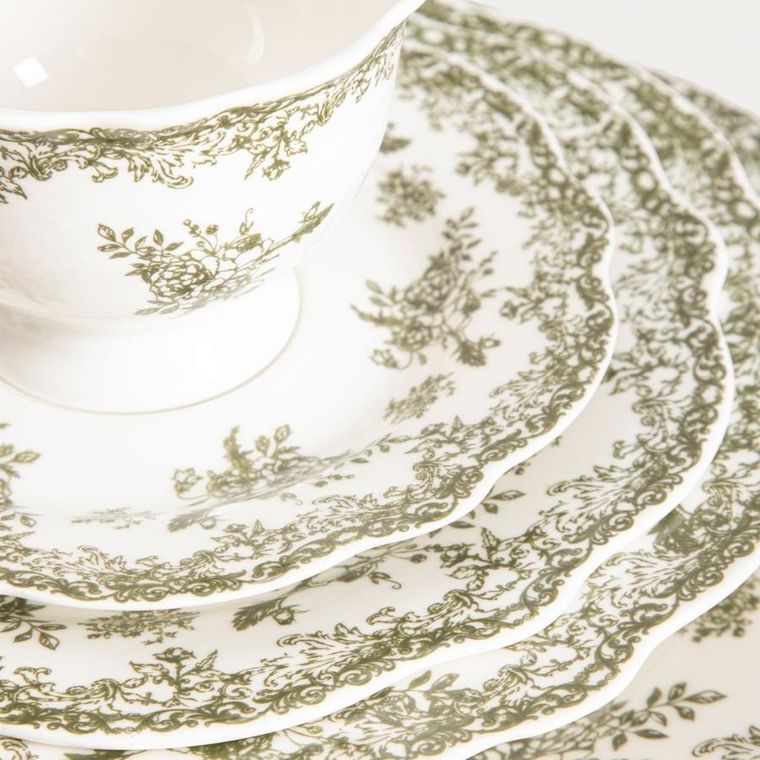 Homla, Lourry, talerz, głęboki zielony, 22 cm