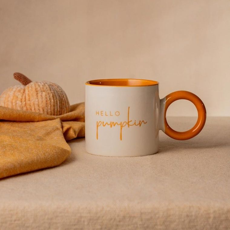 Homla, Lukon, kubek, z pomarańczowym uchem, Hello Pumpkin, 0,3l