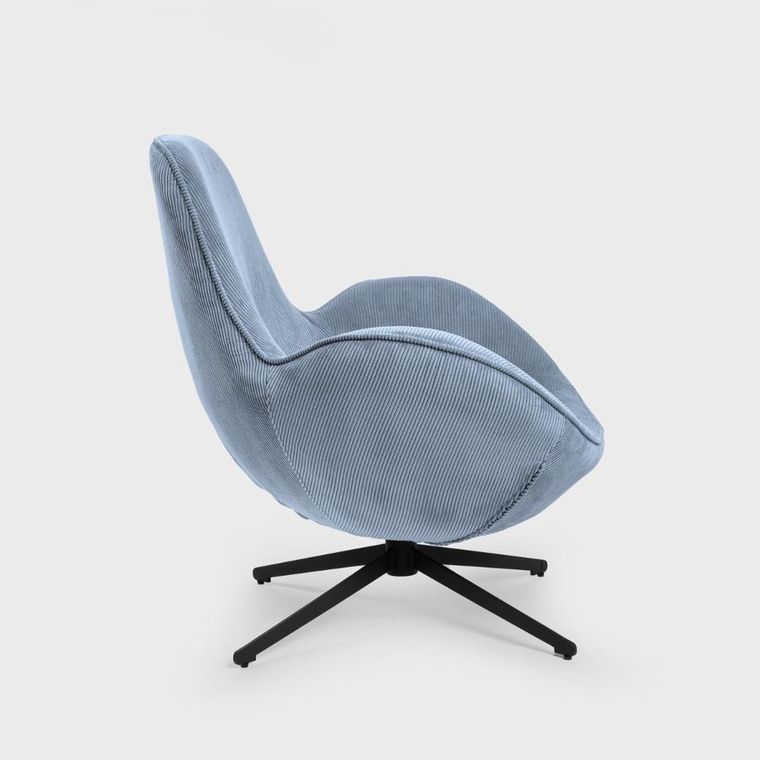 Homla, Lunaire, Fotel obrotowy sztruksowy niebieski, 86-76-87 cm, 710094