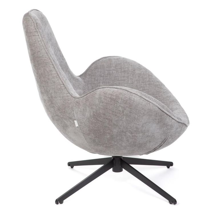 Homla, Lunaire, fotel obrotowy, welurowy, szary, 86-76-87 cm