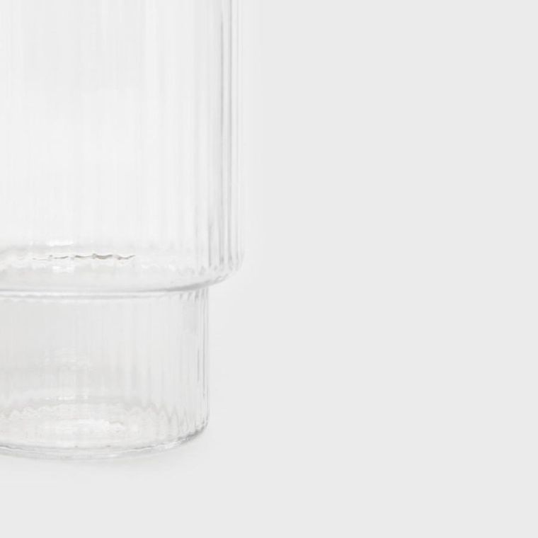 Homla, Lynn, szklanka, piętrowana ryflowana duża ze złotym rantem, 0,4 l