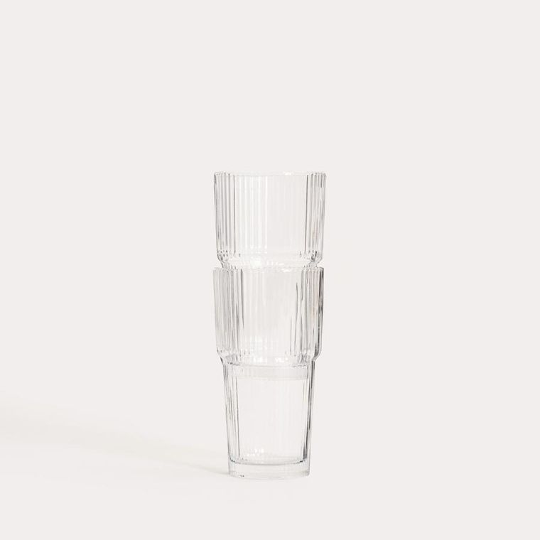Homla, Lynnaso, zestaw szklanek, transparentnych, wysokich piętrowanych 2 szt., 0,54l