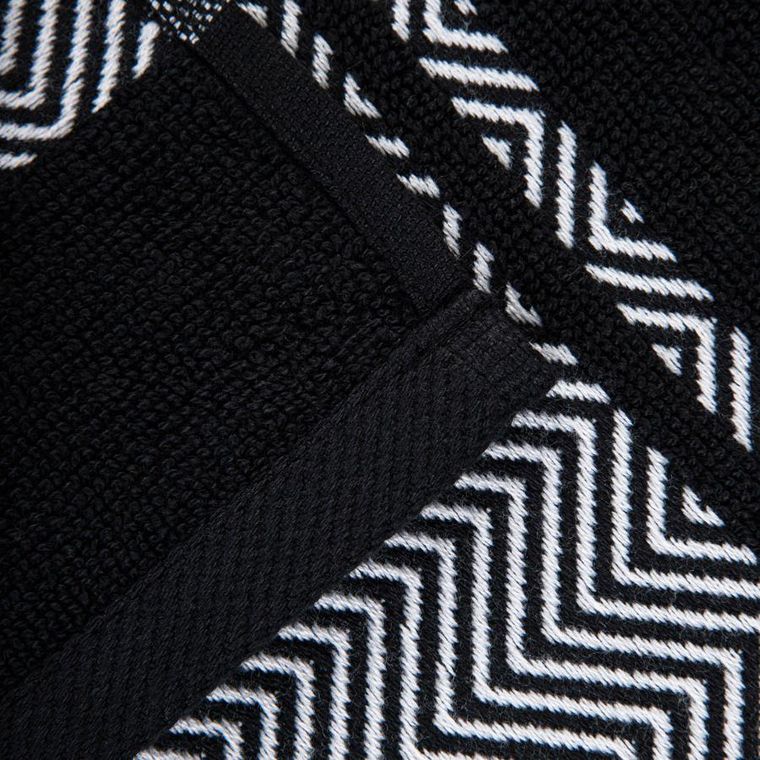 Homla, Maiara, ręcznik, bawełniany czarny z ozdobnym przeszyciem, 50-90 cm