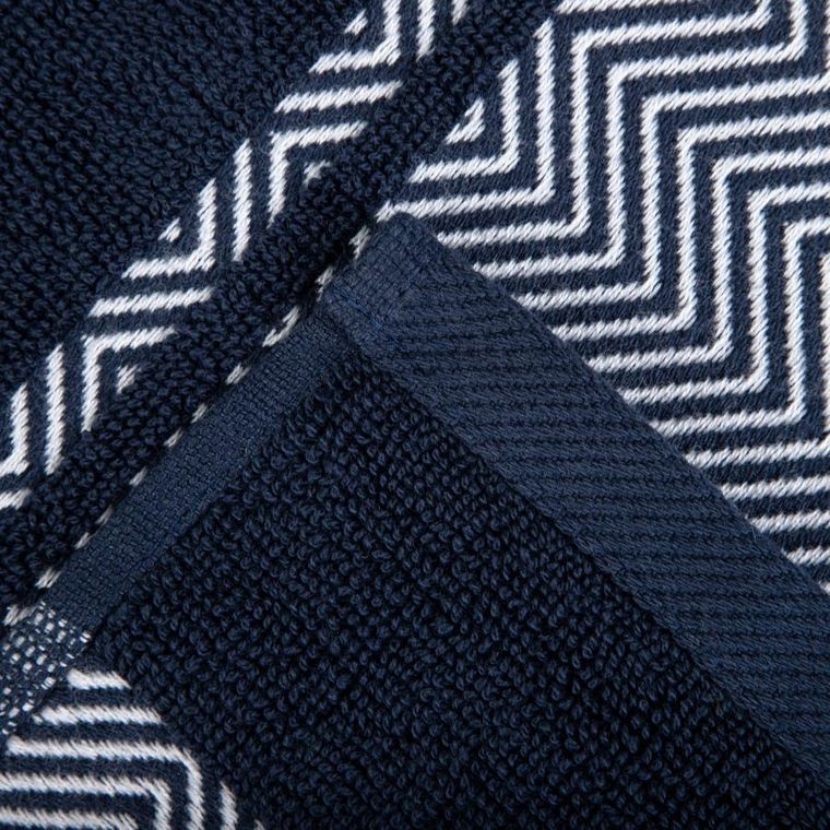 Homla, Maiara, ręcznik, bawełniany granatowy z ozdobnym przeszyciem, 50-90 cm