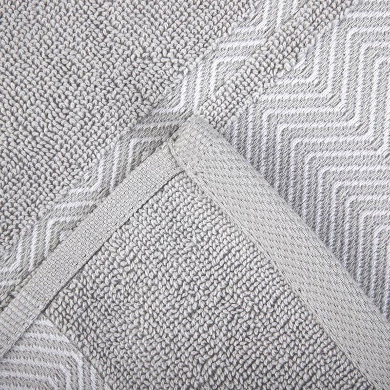 Homla, Maiara, ręcznik, bawełniany szary z ozdobnym przeszyciem, 70-130 cm