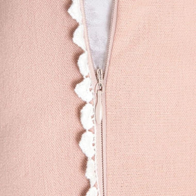 Homla, Mariel, poszewka, z dekoracyjną lamówką z naturalnych materiałów, 45-45 cm